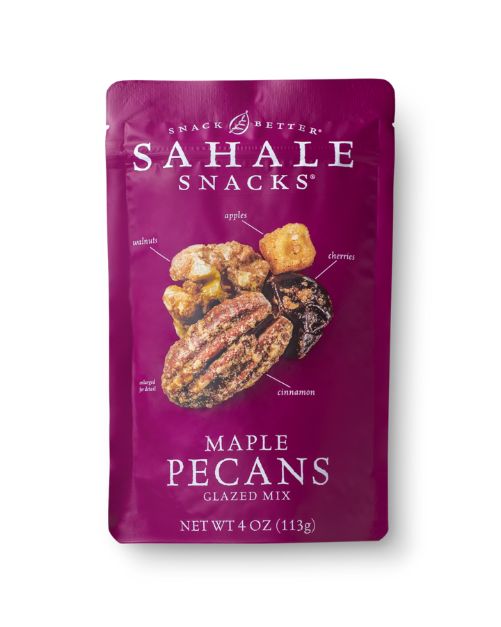 bag of Sahale Glazed Mix - Maple Pecans, walnuts, dried apples and dried cherries