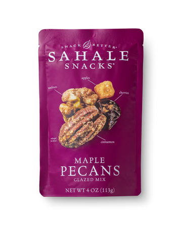 bag of Sahale Glazed Mix - Maple Pecans, walnuts, dried apples and dried cherries