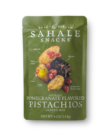 bag of Sahale Mix - Pomegranate flavored Cashews, almonds, cherries, apples and pistachios